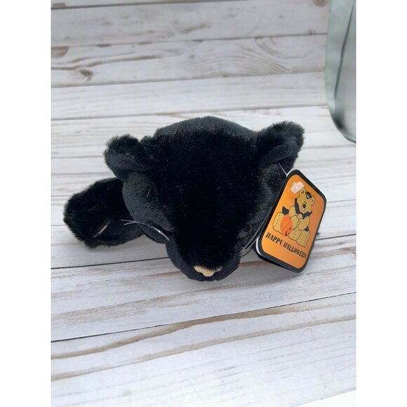 Snuggie Toys Black Cat Plush 10" Halloween Stuffed Animal Orange Bow NWT - Picture 2 of 11